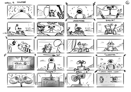 Image result for wall-e  storyboards